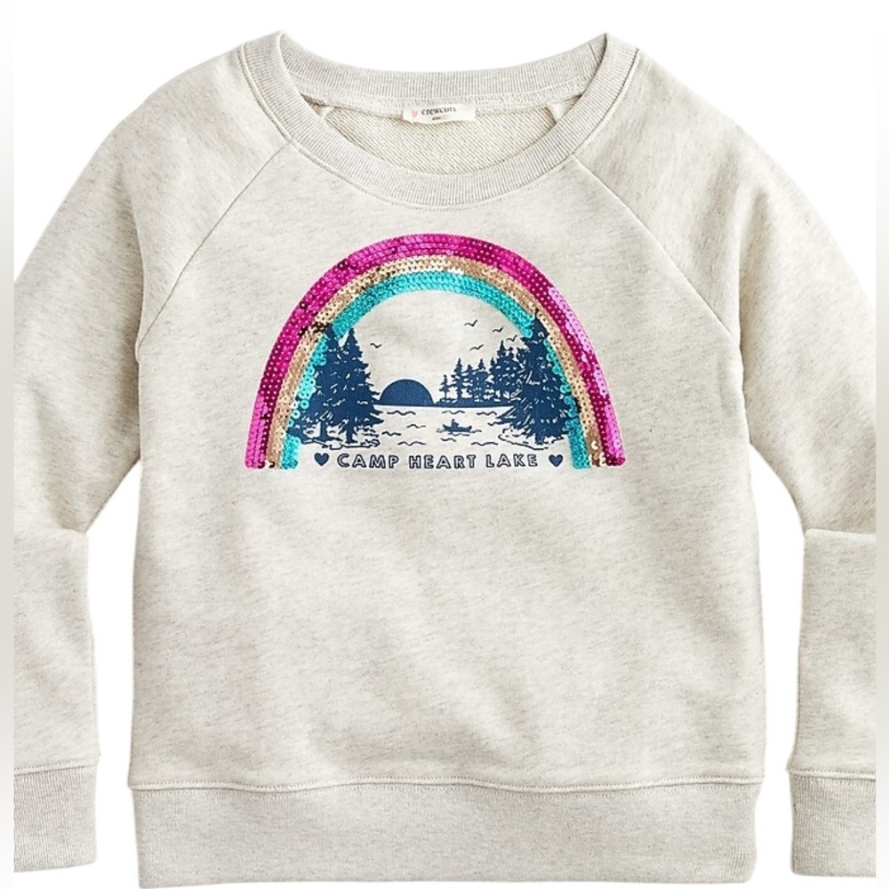 Crewcuts by J.Crew Kids Rainbow Graphic Long Sleeve Sweatshirt Size L